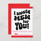 私は私があなたのためにニャー！バ10代のンタインのカード 招待状 (正面/裏面)