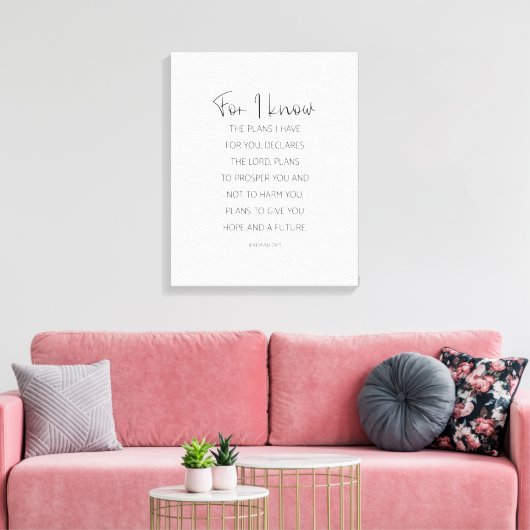 私は私があなたのために持っている計画を知っている, Jeremiah 29:1 キャンバスプリント (インサイチュ (リビング))