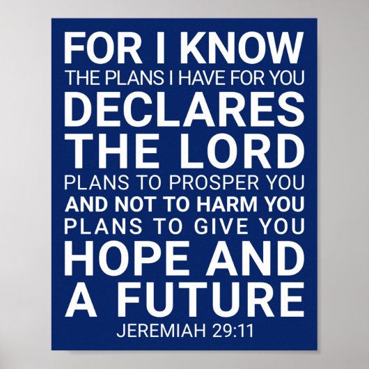 私は私があなたのために持っている計画を知っている， Jeremiah 29:1 ポスター (正面)