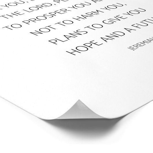 私は私があなたのために持っている計画を知っている， Jeremiah 29:1 ポスター (角)