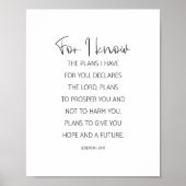 私は私があなたのために持っている計画を知っている, Jeremiah 29:1 ポスター (正面)