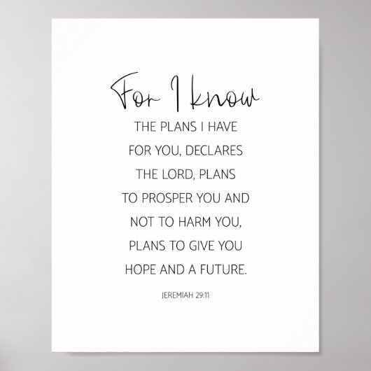 私は私があなたのために持っている計画を知っている， Jeremiah 29:1 ポスター (正面)