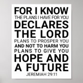 私は私があなたのために持っている計画を知っている, Jeremiah 29:1 ポスター (正面)