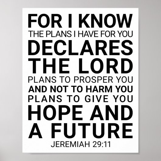 私は私があなたのために持っている計画を知っている, Jeremiah 29:1 ポスター (正面)