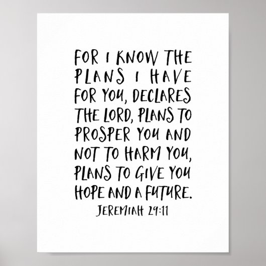 私は私があなたのために持っている計画を知っている， Jeremiah 29:1 ポスター (正面)