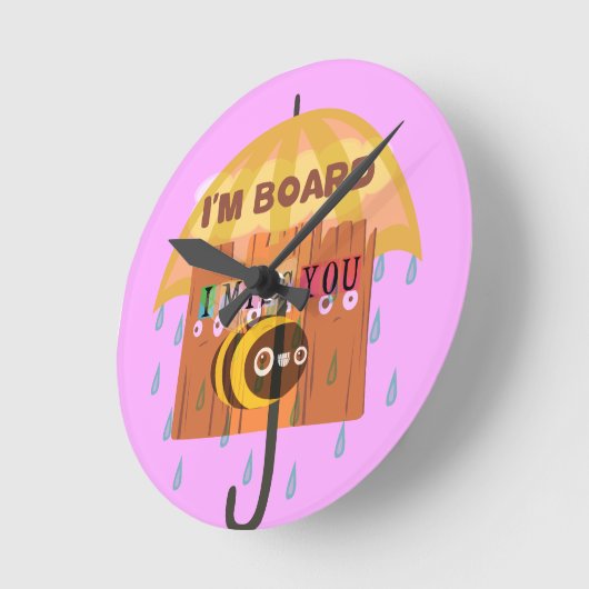 私は私がうんざりする雨の恋しく思います ラウンド壁時計 (傾斜)