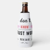 私は私がここでギフトを働くだけ最高のでおもしろいす ボトルクーラー (ボトル正面)