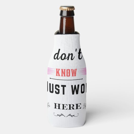 私は私がここでギフトを働くだけ最高のでおもしろいす ボトルクーラー (ボトル正面)