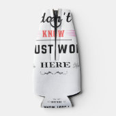 私は私がここでギフトを働くだけ最高のでおもしろいす ボトルクーラー (裏面)