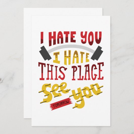私は私がこの場所を明日会うギフト憎む憎みます サンキューカード (正面/裏面)