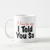 私は私がそう言ったことを言うことを愛します コーヒーマグカップ (左)