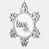 私は私がまだ会っていない子供との愛にあります スノーフレークピューターオーナメント (右)