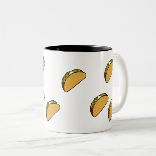 私は私がタコスのコーヒー・マグを愛するように愛します ツートーンマグカップ (正面右)