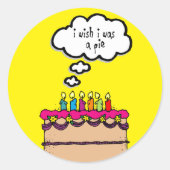 私は私がパイの日帰りケーキ漫画のステッカーだったおもしろいらいいのに ラウンドシール (正面)