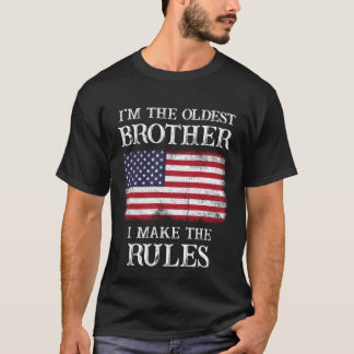 私は私がルールをアメリカ国旗にする最も古い兄である Tシャツ