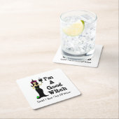 私は私がワインを使い果たすまでよい魔法使いです スクエアペーパーコースター (インサイチュ)