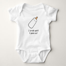 私は私が哺乳瓶のワイシャツを配布するまで飲みます ベビーボディスーツ