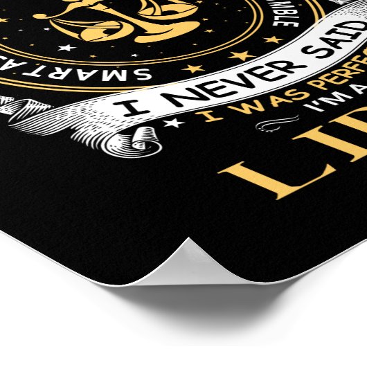 私は私が天秤座の女性である完璧であると言ったことがない ポスター (角)