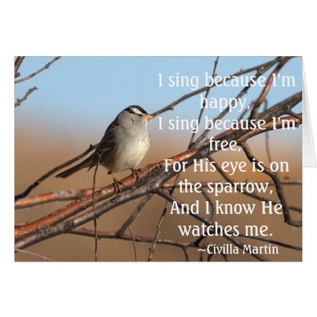 私は私が幸せなすずめであるので歌います (正面横)