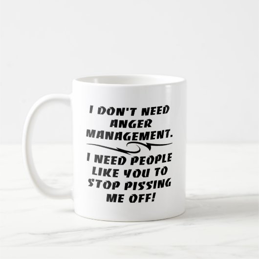 私は私が必要とする怒り管理を必要としません コーヒーマグカップ (左)