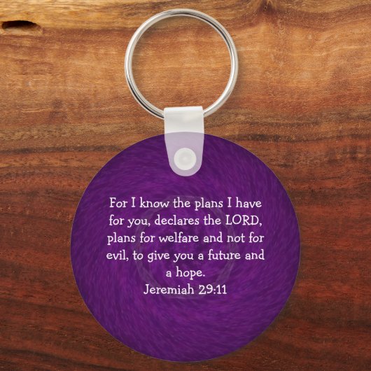 私は私が持っている計画を知っているので…..エレミヤ29:11 キーホルダー (正面)