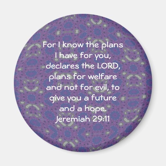 私は私が持っている計画を知っている – Jeremiah 29:11 マグネット (正面)