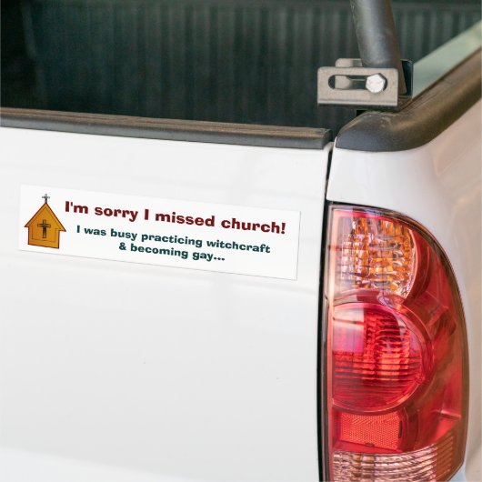 私は私が教会- 2 --を恋しく思ったことを残念です バンパーステッカー (トラック上)