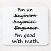 私は私が数学でよいエンジニアです マウスパッド (正面)