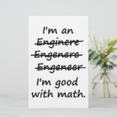 私は私が数学でよいエンジニアです 便箋 (スタンド正面)