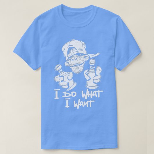 私は私が望むものを行うサル霊長類の恋人ジャングルサファー Tシャツ (デザイン正面)