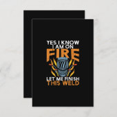 私は私が火に出ているのを知っている – ウェルダーおもしろい恋人の贈り物 サンキューカード (正面/裏面)