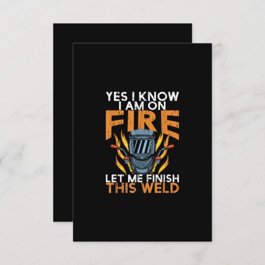 私は私が火に出ているのを知っている – ウェルダーおもしろい恋人の贈り物 サンキューカード (正面/裏面)