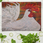 私は私が美しく白いオンドリであることを知っています キッチンタオル (折り畳み)