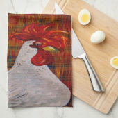 私は私が美しく白いオンドリであることを知っています キッチンタオル (四つ折り)