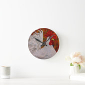 私は私が美しく白いオンドリであることを知っています ラウンド壁時計 (ホーム)