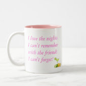私は私が覚えることができない夜を愛します(ピンク) ツートーンマグカップ (左)