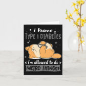 私は私が許可されている1型糖尿病を持風変わりつ カード (黄色い花)