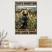 私は私が飲む庭と私は物事を知っているヴィンテージ ポスター (キッチン)