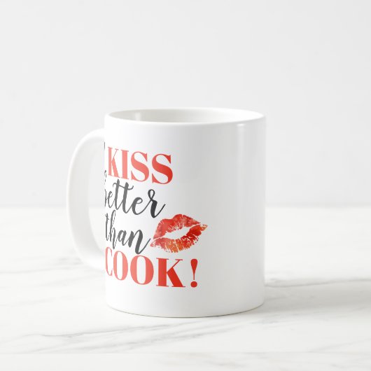 私は私が|の唇を調理するよりよく接吻します コーヒーマグカップ (正面左)