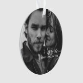 私は私たちのカップル引用文2の写真名 オーナメント (正面)