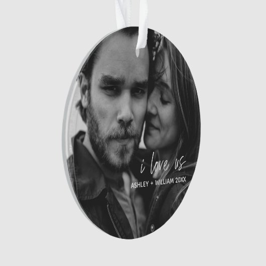 私は私たちのカップル引用文2の写真名 オーナメント (正面)