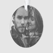 私は私たちのカップル引用文2の写真名 オーナメント (正面)