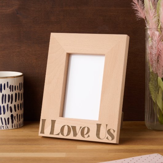 私は私たちはっきりしたレトロタイポグラフィ夫婦 レーザー彫刻フレーム (左)