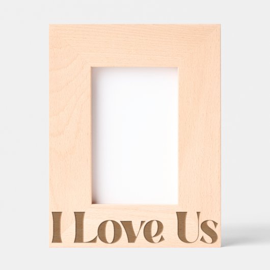 私は私たちはっきりしたレトロタイポグラフィ夫婦 レーザー彫刻フレーム (正面)