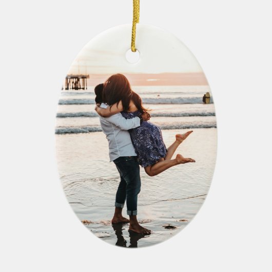 「私は私たちを愛している」というカスタム写真オーナメント セラミックオーナメント (正面)