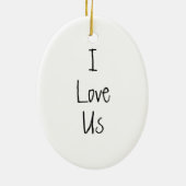「私は私たちを愛している」というカスタム写真オーナメント セラミックオーナメント (裏面)