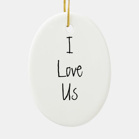 「私は私たちを愛している」というカスタム写真オーナメント セラミックオーナメント (裏面)