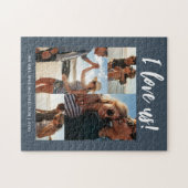 私は私たちを愛するスクリプトフォトブルーと白 ジグソーパズル (横)