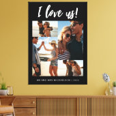 私は私たちを愛するスクリプトフォトモノクロ キャンバスプリント (インサイチュ (リビング))