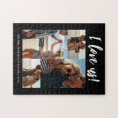 私は私たちを愛するスクリプトフォトモノクロ ジグソーパズル (横)